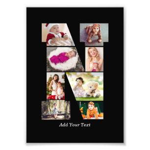 Collage photo N en lettres noires et blanches