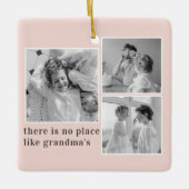 Collage Photo Pastel Pink Best Grandma Gift Ceramic Ornament (Front)