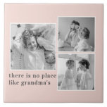 Collage Photo Pastel Pink Best Grandma Gift Tile<br><div class="desc">Looking for the perfect gift for your grandmother? Consider a beautiful collage photo in pastel pink tones. This sentimental and thoughtful gift is perfect for any occasion, from birthdays to Mother's Day and beyond. The collage photo can be customized to include pictures of your grandmother's loved ones, including her children,...</div>