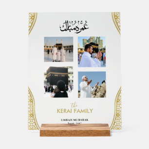 Collage photo personnalisé Umrah Mubarak en acryli