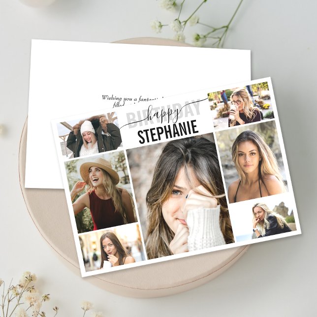 Collage | Photo personnalisée Carte de voeux d'ann (Personalize the collage birthday greeting card to create a special keepsake for your loved one!)