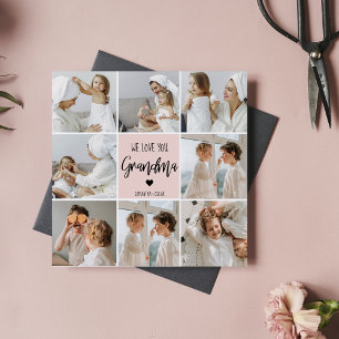 Collage Photo Pink We Love You Grandma Best Gift