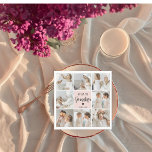 Collage Photo Pink We Love You Grandma Best Gift Napkin<br><div class="desc">"Collage Photo Pink We Love You Grandma Best Gift" could refer to a sentimental and personalized gift for a grandmother. This gift may include a collection of photos arranged in a collage format, set against a pink background to add a touch of warmth and femininity. The collage could be created...</div>