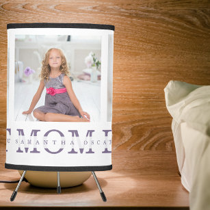 Collage Photo Purple Best Mom Ever Gift Tripod Lamp