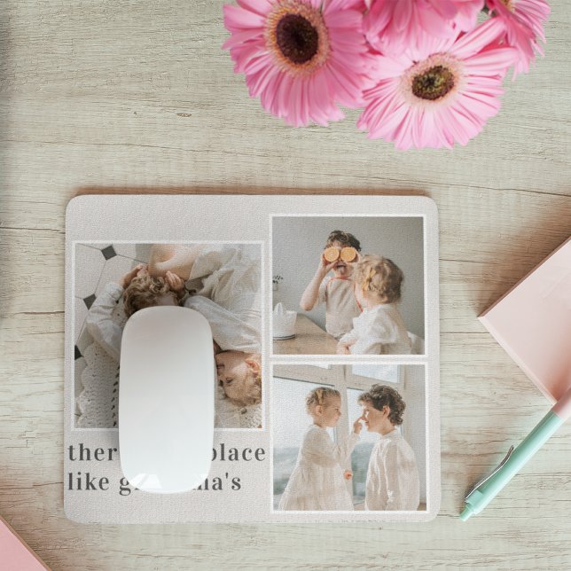 Collage Photo & Quote Best Grandma Gift Mouse Pad (Creator Uploaded)