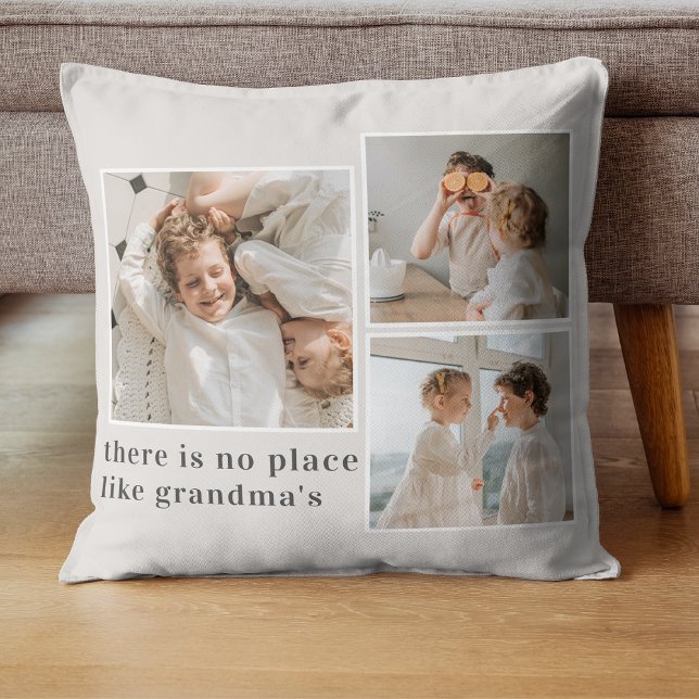 Collage Photo & Quote Best Grandma Gift Throw Pillow (Creator Uploaded)