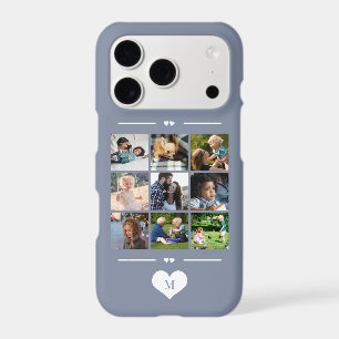 Collage photo simple moderne monogramme gris