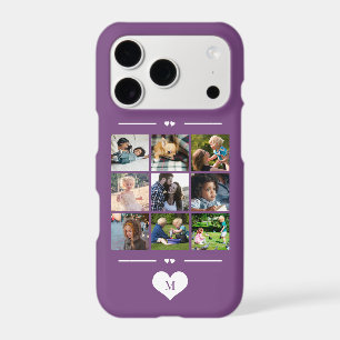 Collage photo simple moderne monogramme violet