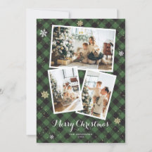 Collage photo vert Joyeux Noël Cartes