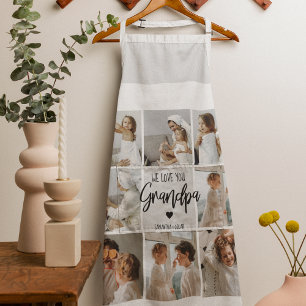 Collage Photo   We Love You Grandpa Gift  Apron