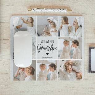 Collage Photo   We Love You Grandpa Gift  Mouse Pad