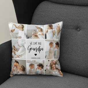 Collage Photo   We Love You Grandpa Gift  Throw Pillow