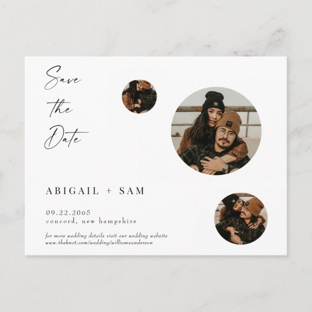 Collage Photo Wedding Save the Date  Postcard (Front)