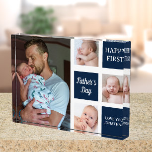 Collage Photos First Father's Day Navy blue