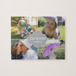 Collage photos with family name multi pictures jigsaw puzzle<br><div class="desc">Customize this puzzle with their family photos as a fun gift. Change all the photos and family name. *Please don't hesitate to contact me if you need any assistance with my designs. It's easy enough to transfer an existing style to another Zazzle product, just let me know. I'm happy to...</div>