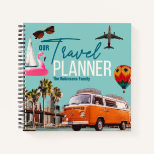 Collage Retro Chic custom Travel Planner Notebook