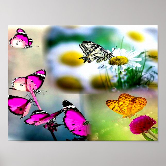 Collage Schmetterling_Pink Poster (Front)