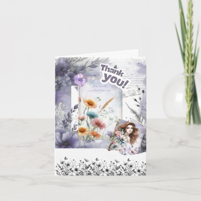 Collage Scrapbooking Thank You Card (Front)