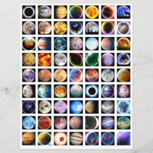 Collage sheet outer space Scrapbook elements 