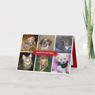 Collage six photo Christmas holiday greeting story Card