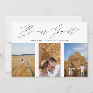 Collage Three Photos Be Our Guest Romantic Wedding Save The Date