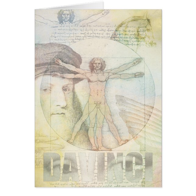 Collage unique d'homme de Léonard de Vinci (Devant)