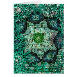 Collage vert, toute occasion carte de voeux vierge