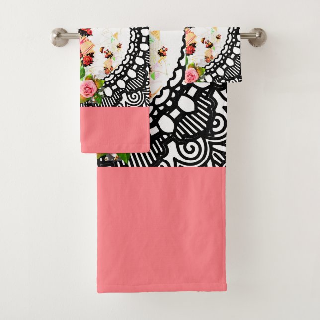 Collage vintage bath towel set (Insitu)