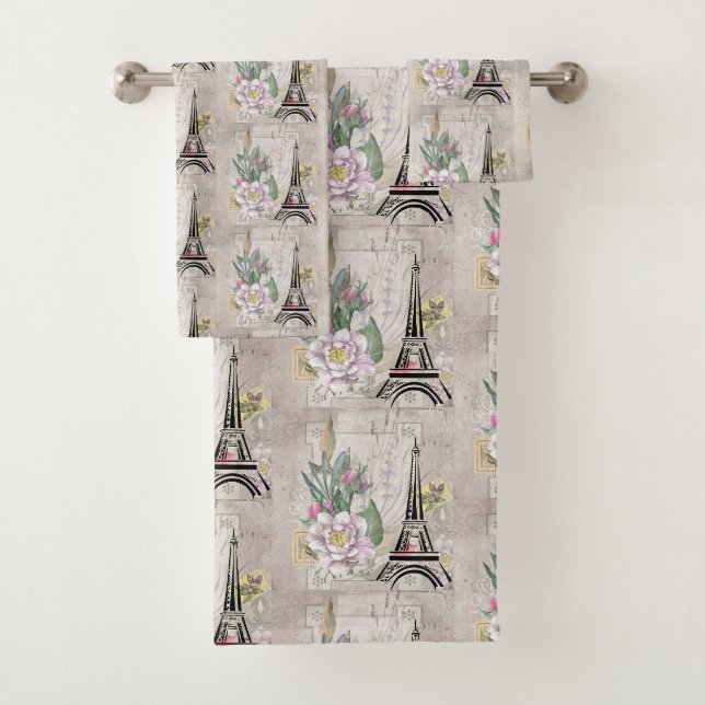 Collage vintage et Motif Tour Eiffel (En situation)