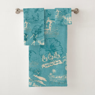 Collage Vintage Hawaiian Travel dans le Turquoise