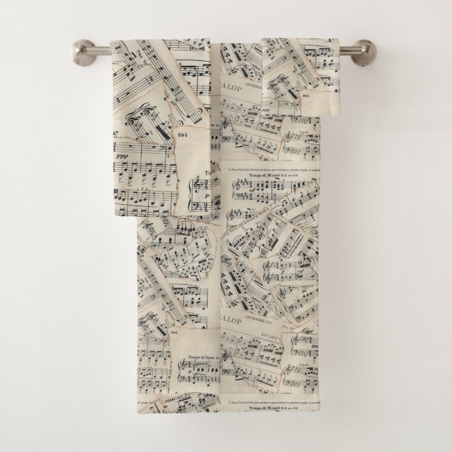 Collage vintage papier de musique (En situation)