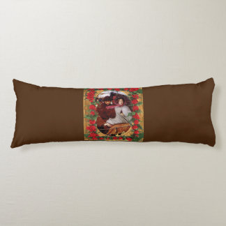 Collage vintage Retro with lace and flowers Body Pillow