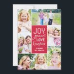 Collage Wishes Holiday Photo Card - Red<br><div class="desc">Celebrate the season with this modern and stylish holiday card from Berry Berry Sweet. Visit WWW.BERRYBERRYSWEET.COM to see our collection of stylish stationery.</div>