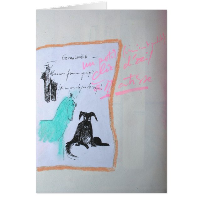 Collages Bruyants Artist's Book Horse and Dog Card (Front)