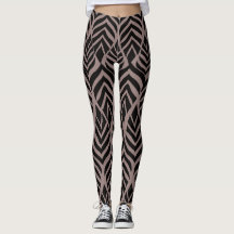 Collant imprimé safari abstrait marron et noir