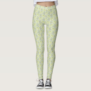 Collants à motif de chatons de saule vert