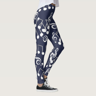 Collants à motif de notes de musique et de clé de 