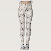 Collants à motif floral minimaliste en ligne