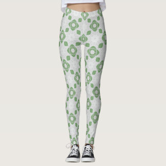Collants à motif géométrique floral vert sauge dou