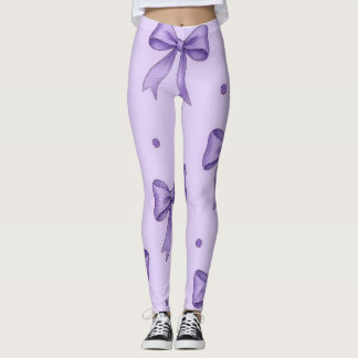 Collants à motif ruban lavande