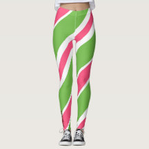 Collants Abstraits à Rayures de Bonbons Vibrants
