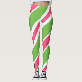 Collants Abstraits à Rayures de Bonbons Vibrants