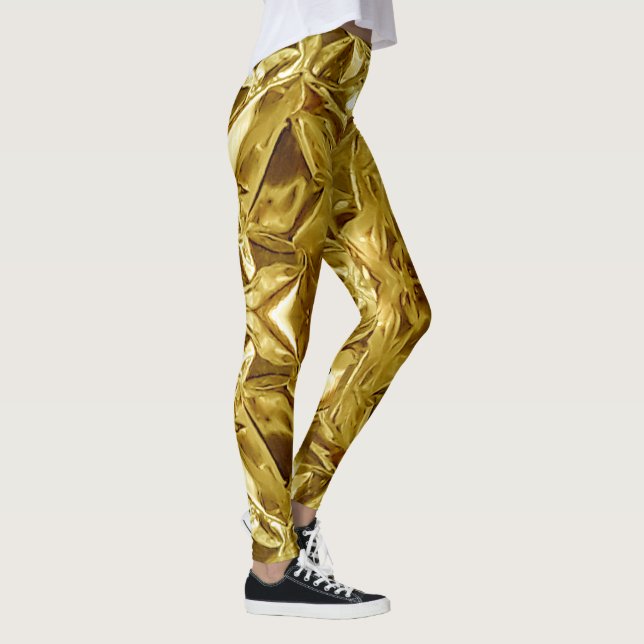 Collants abstraits métalliques or 101 (Droite)