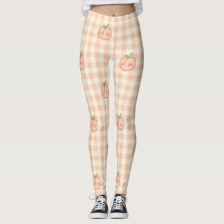 Collants Athleisure en Gingham Micro Peach