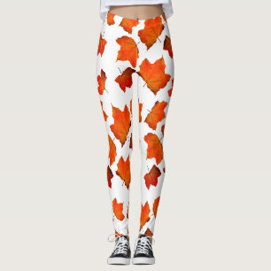 Collants aux feuilles d'automne orange