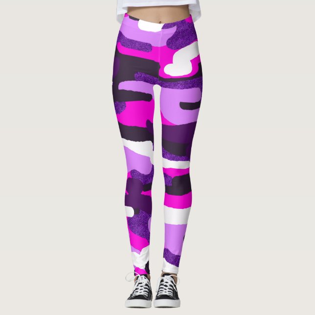 Collants camouflage violet (Devant)