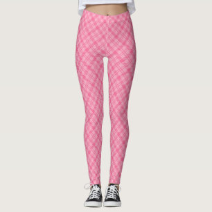 Collants carreaux roses affichés vue avant, portés