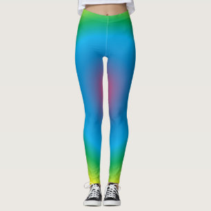 Collants colorés bleu vert jaune arc-en-ciel
