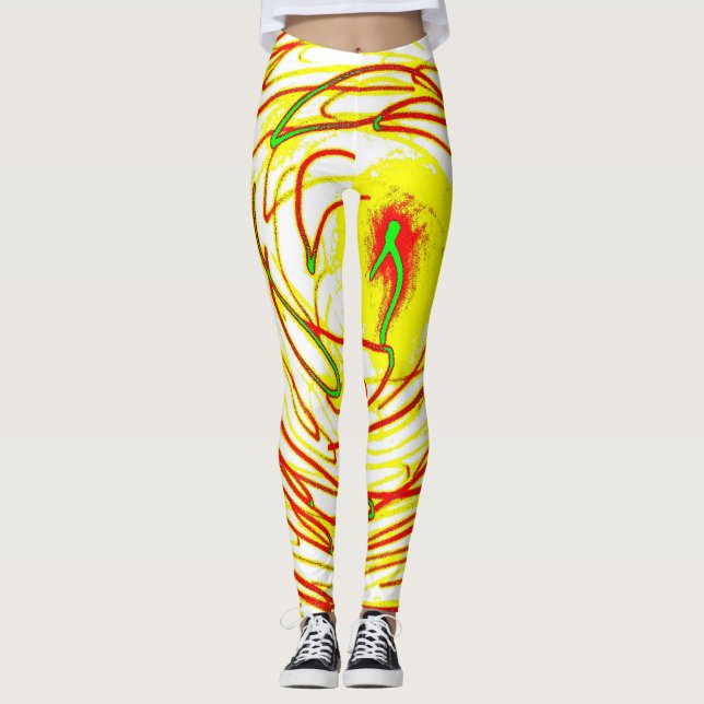 Collants Cosmic Galaxy – Motif d'art spatial néon (Devant)