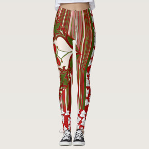 Collants de fête de Noël à rayures parsemées